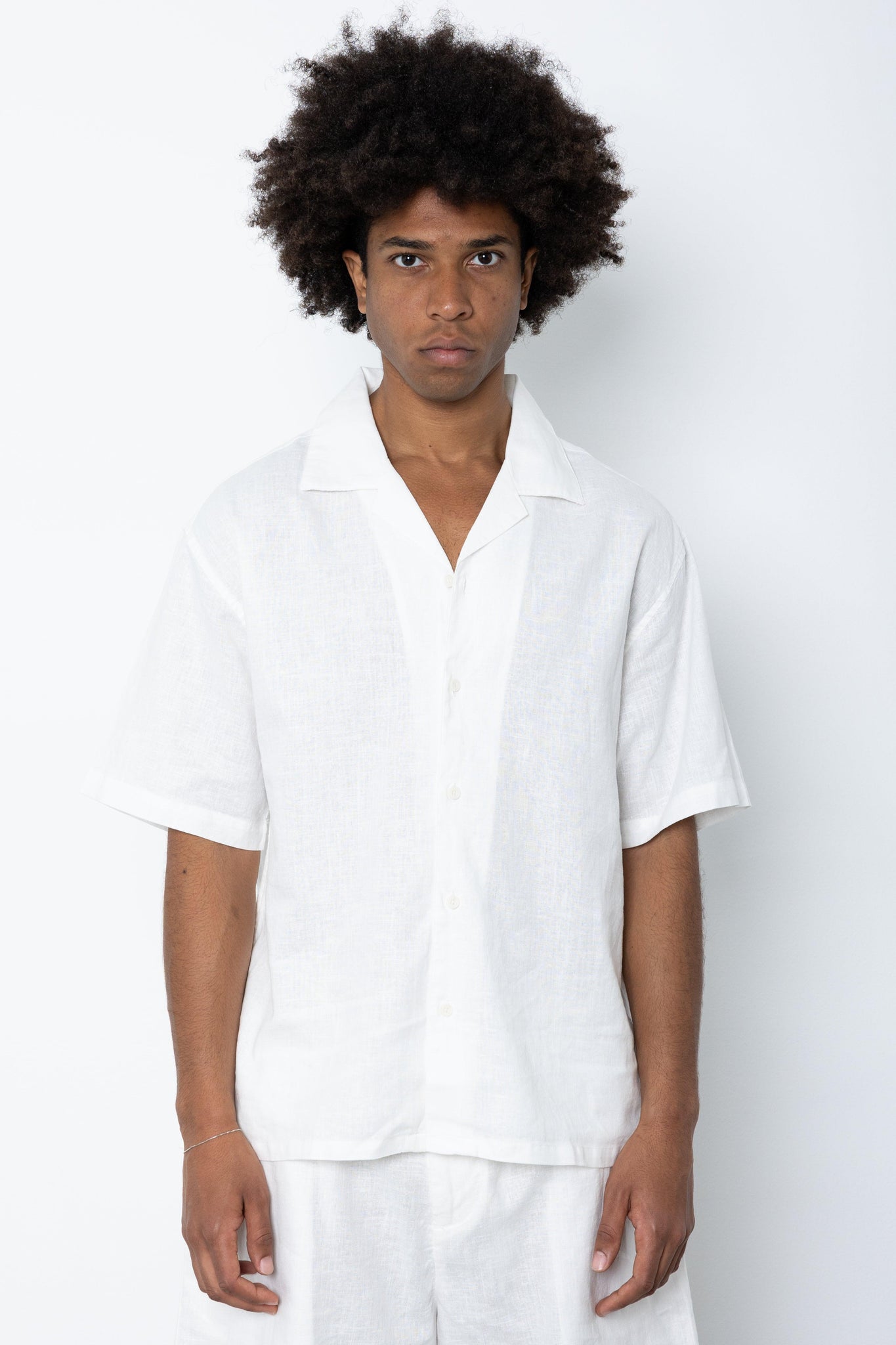 Camicia manica corta in lino