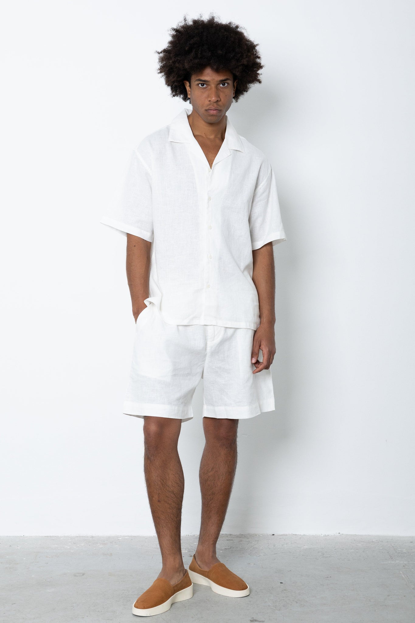 Camicia manica corta in lino