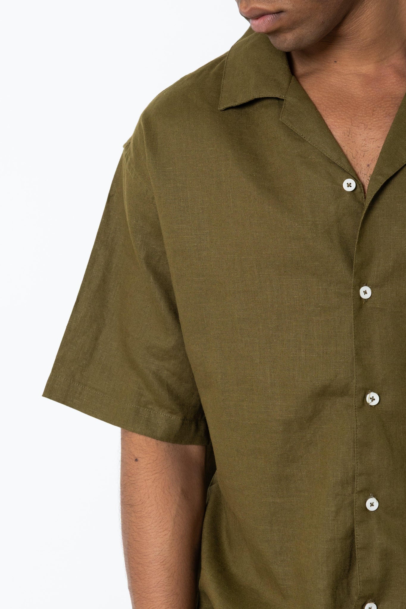 Camicia manica corta in lino