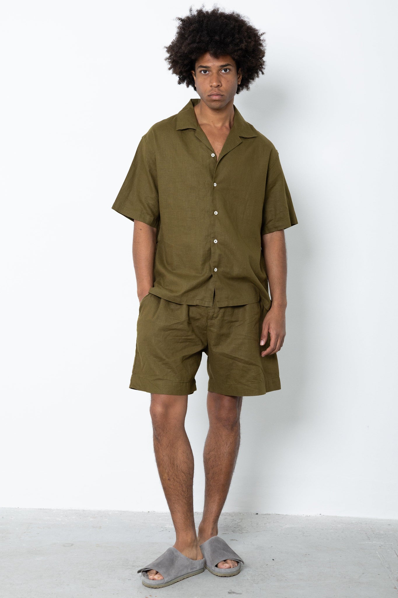 Camicia manica corta in lino