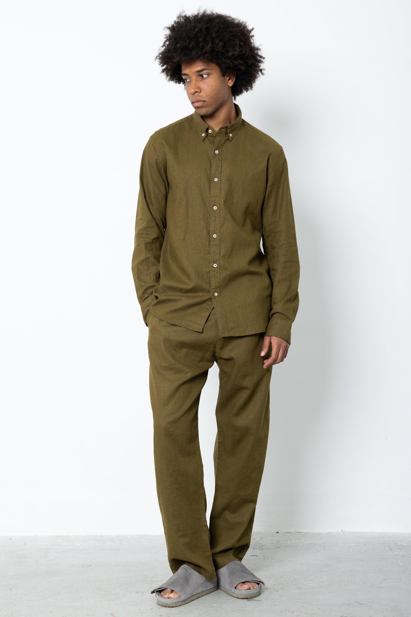 Camicia manica lunga in lino