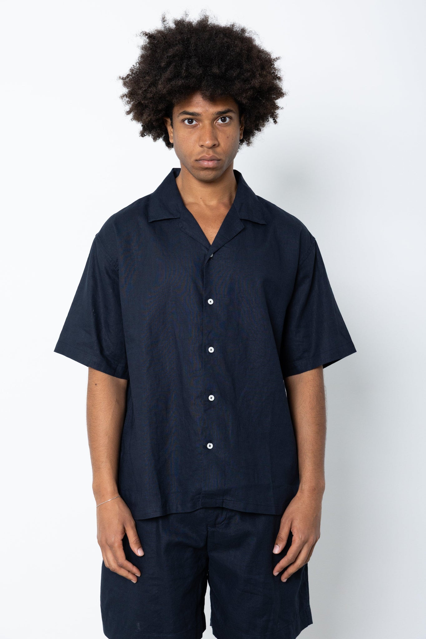 Camicia manica corta in lino