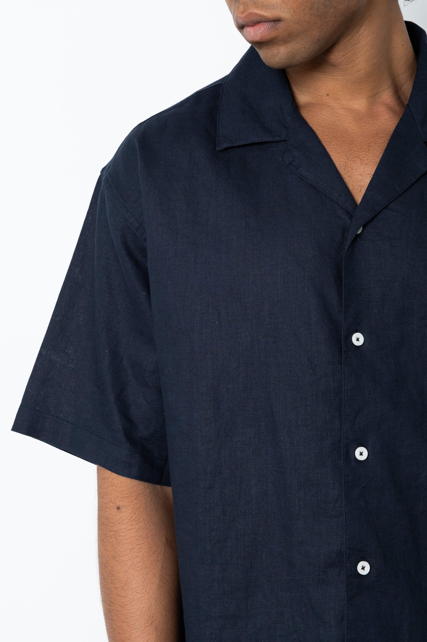Camicia manica corta in lino