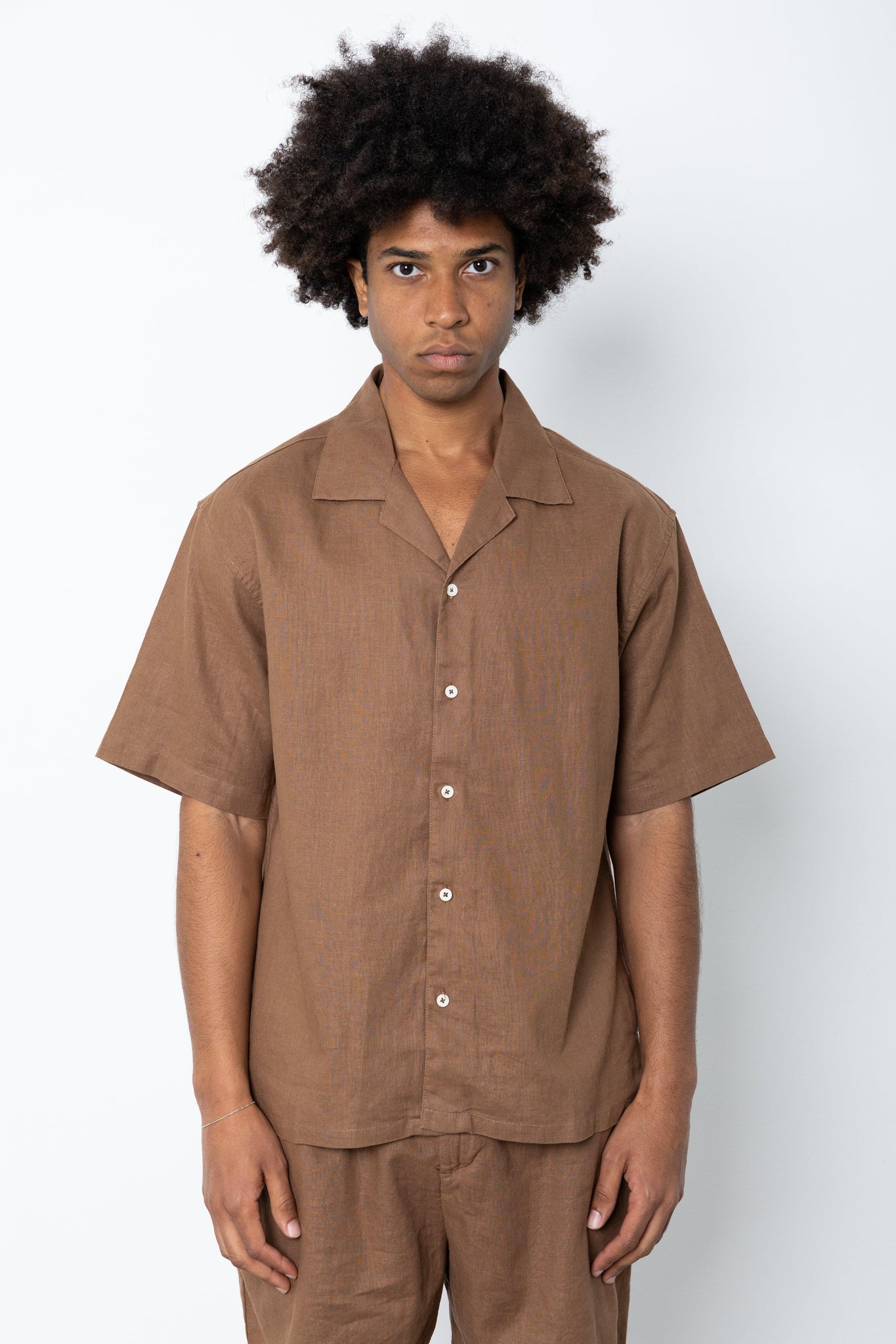 Camicia manica corta in lino