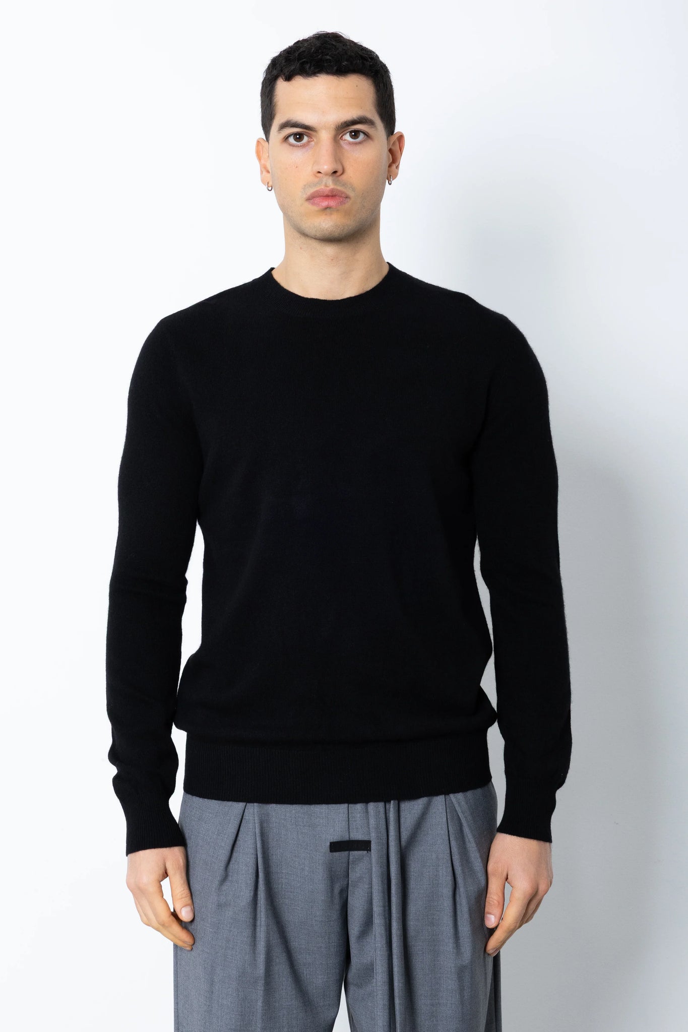 Maglione girocollo misto cashmere