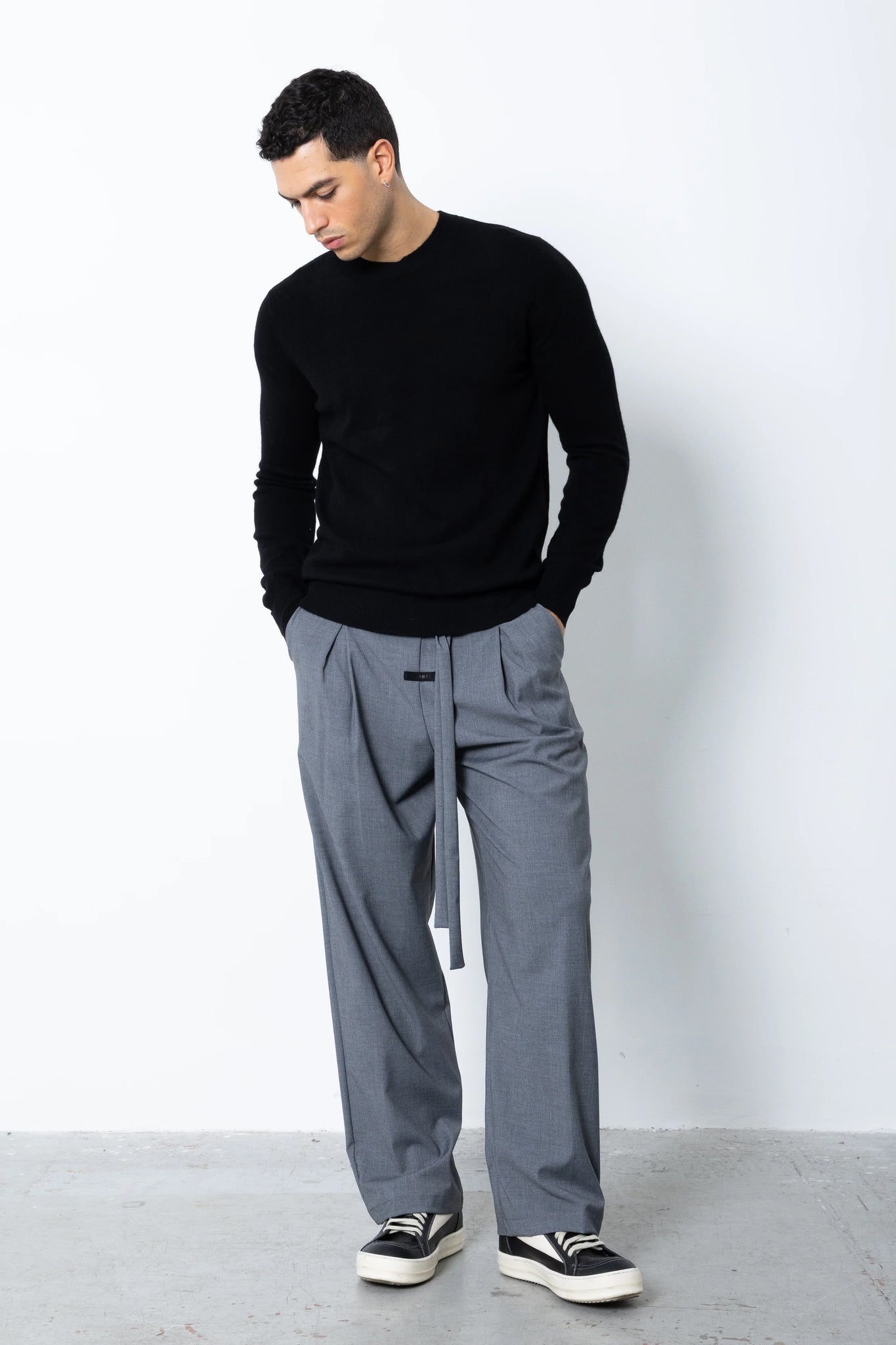 Maglione girocollo misto cashmere