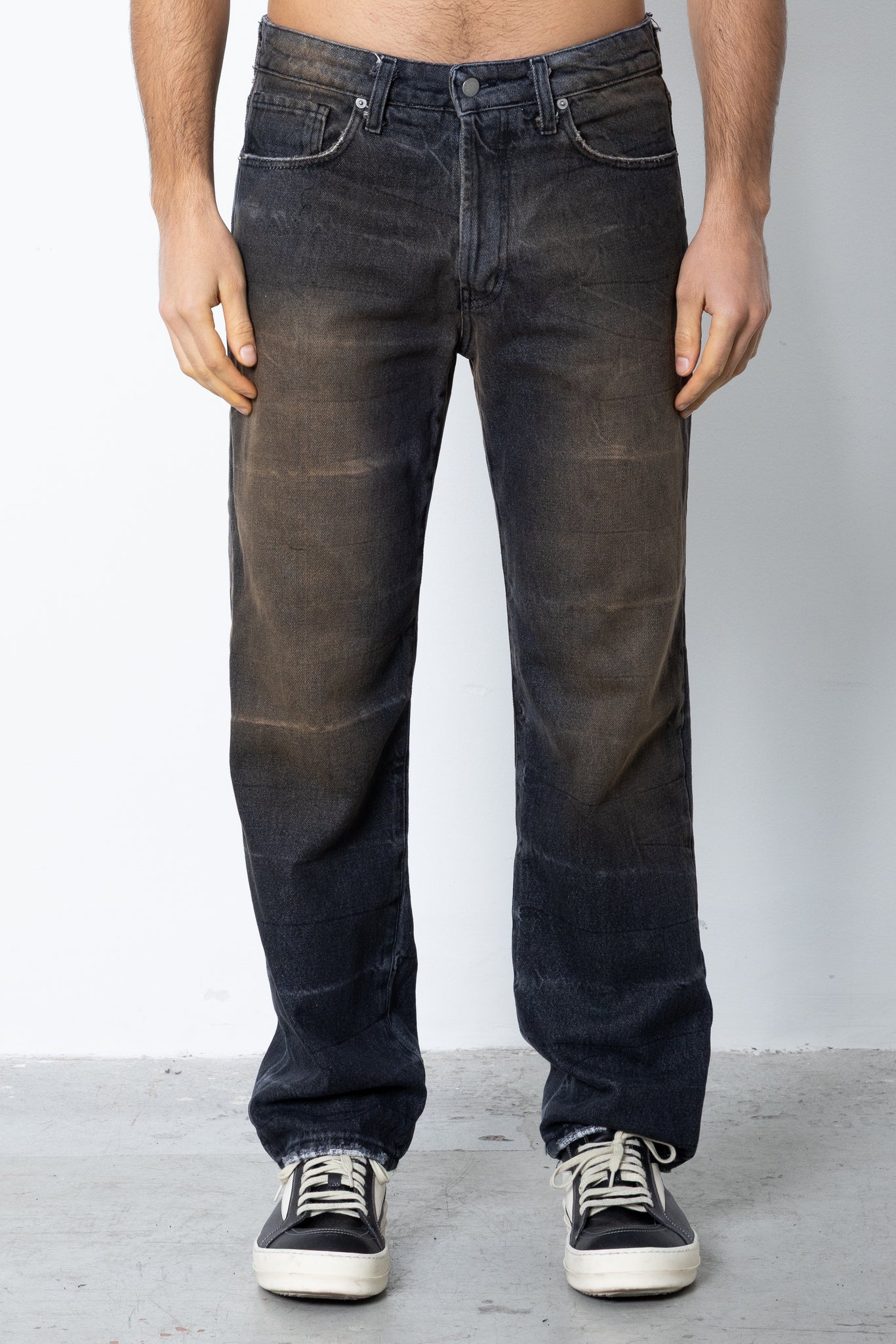 Jeans nero stirature