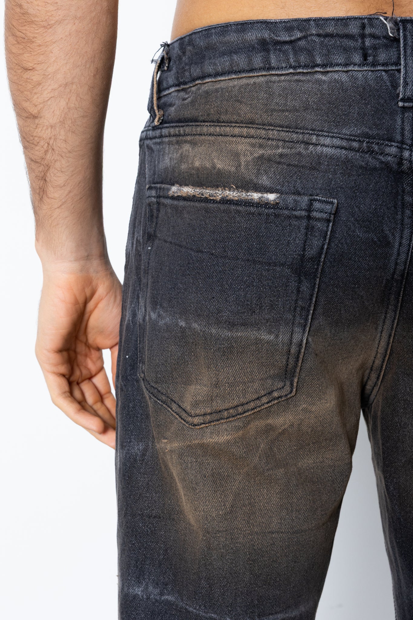 Jeans nero stirature