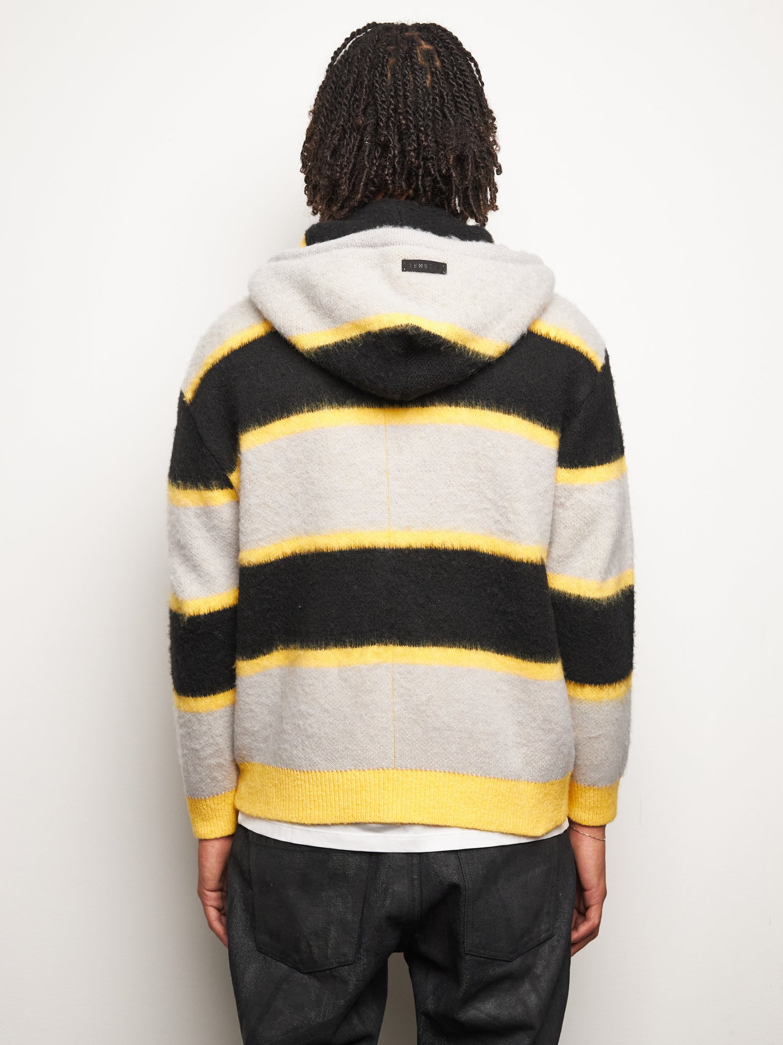 Maglione con cappuccio e zip in mohair Eternal