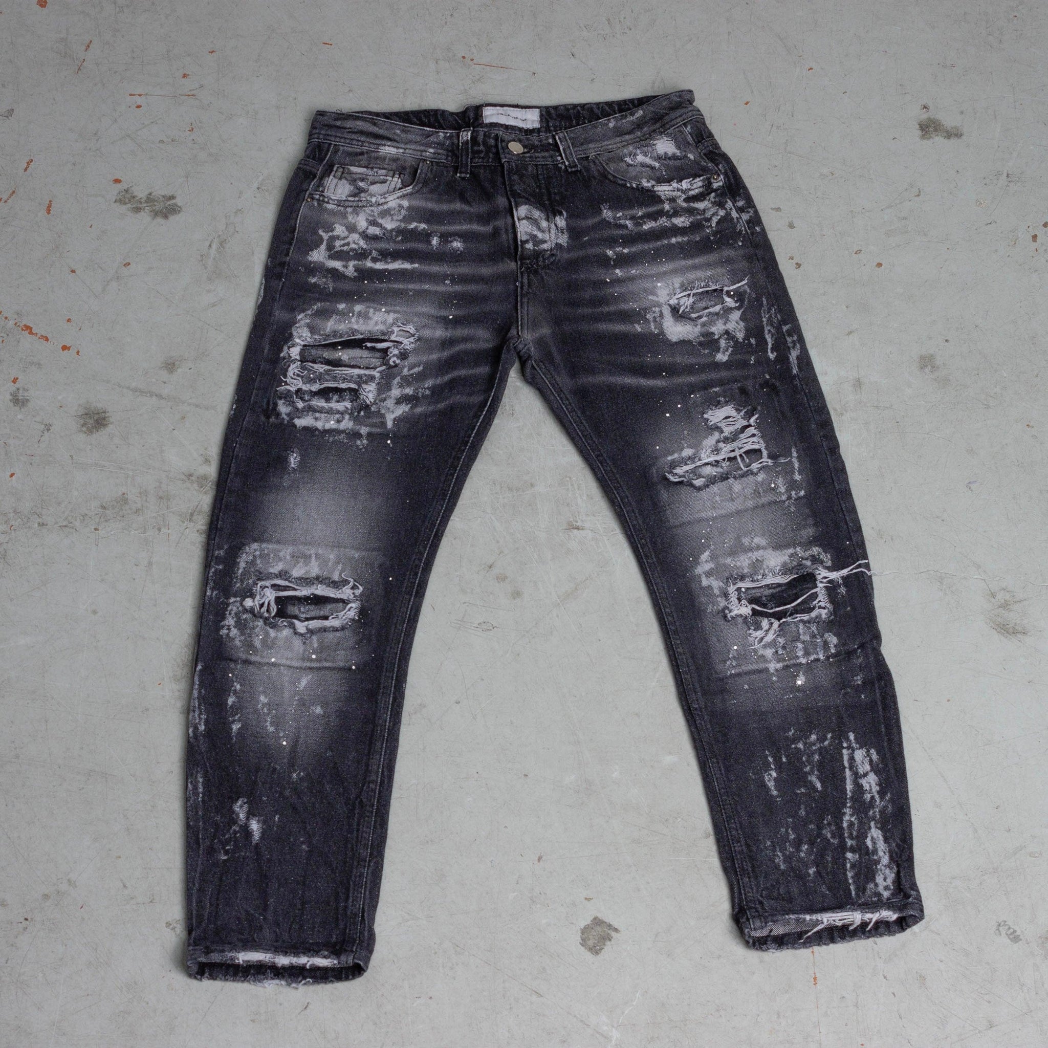 Jeans grey distressed splattered - FRANKIE HO