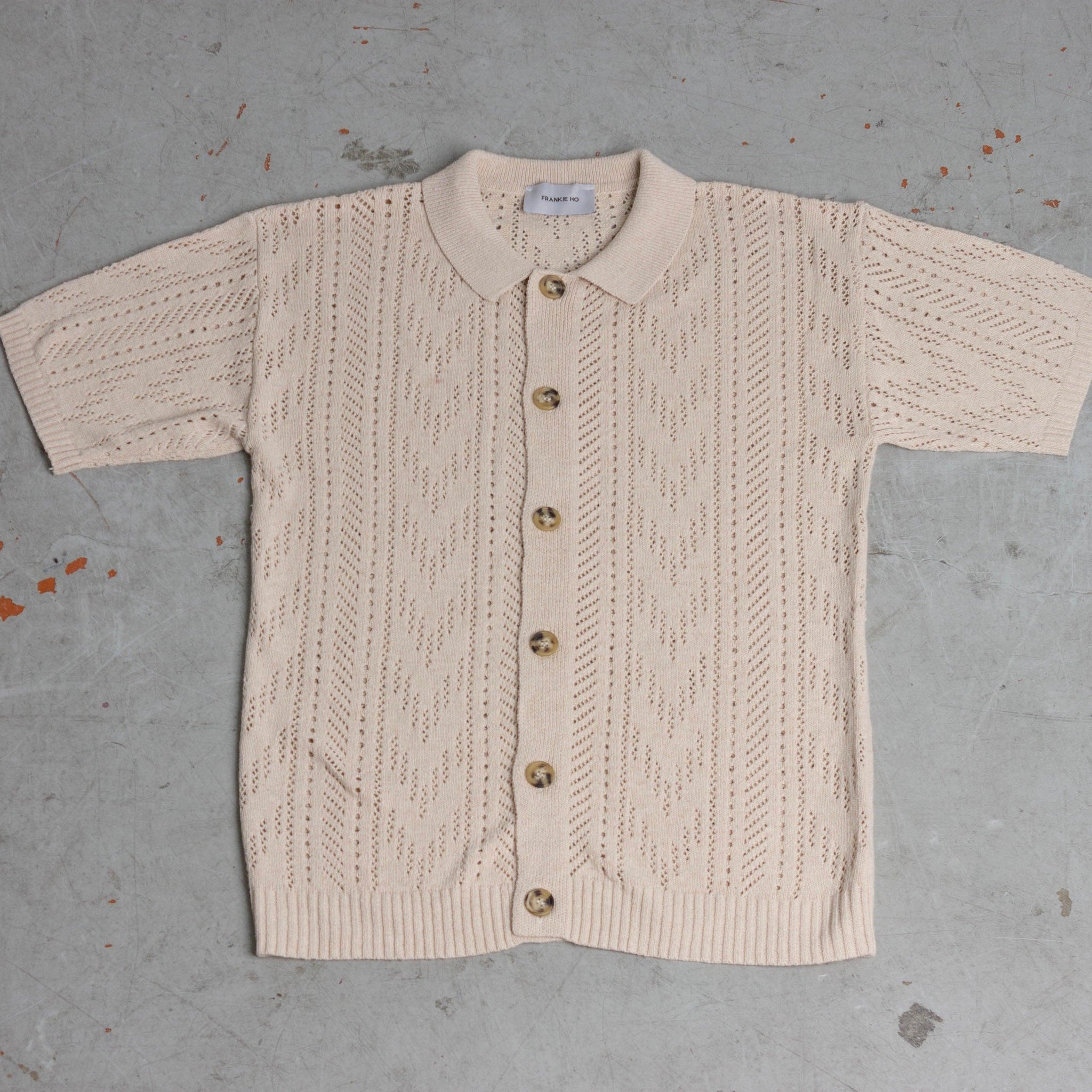 Polo camicia in maglia crochet - FRANKIE HO