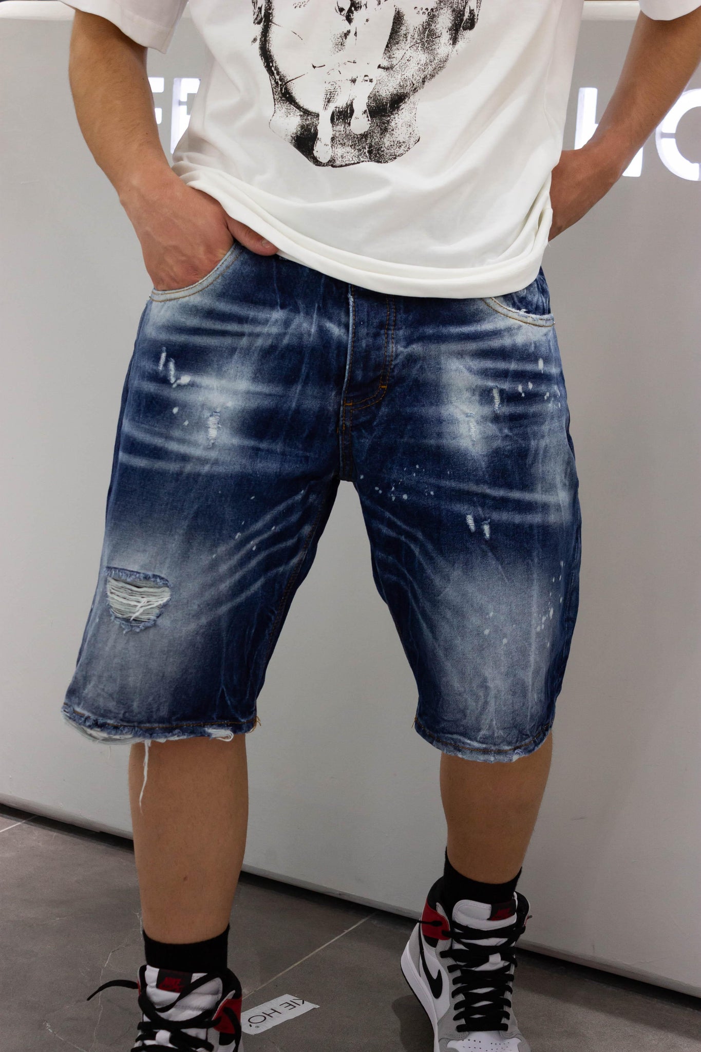 Shorts jeans indigo faded - FRANKIE HO
