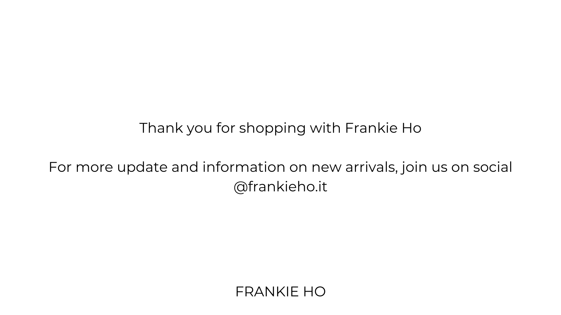 Gift Card Frankie Ho ONLINE - FRANKIE HO